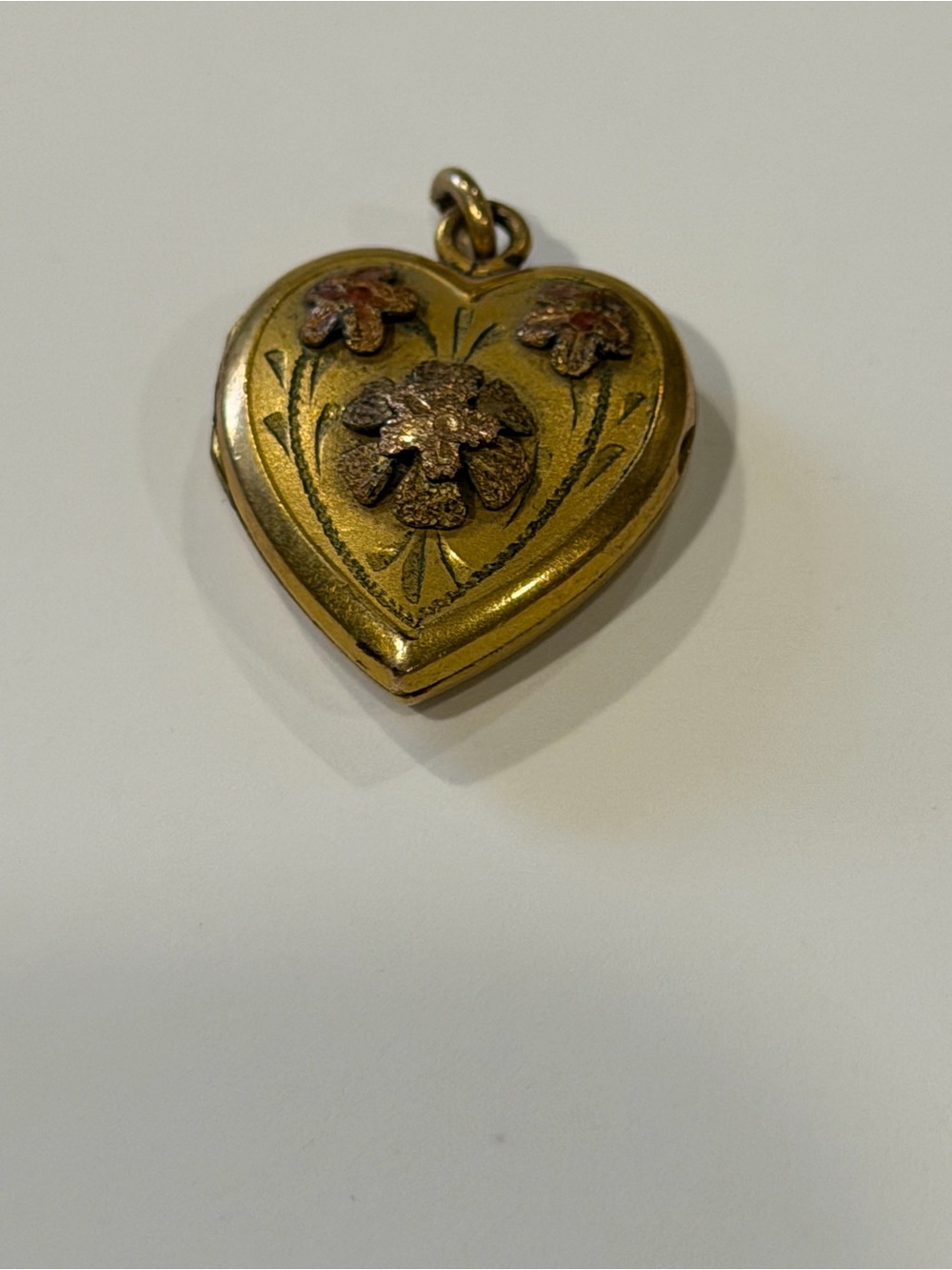 Vintage HFB 1/20 12K Gold Filled Heart Locket Pendant Art Deco 1920s-40s #492